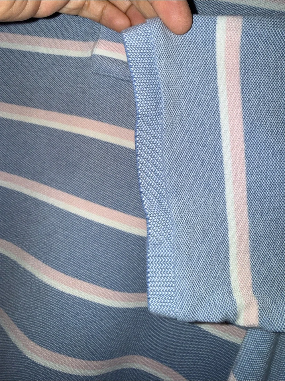 Ralph Lauren Light Blue and White Striped Polo Shirt